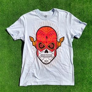 The Flash Dia De Los Muertos Day of the Dead Skull Face Paint DC Comics M Shirt